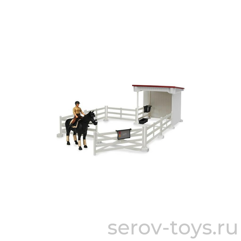 Набор всадницы 62-521 с загоном, стойлом,лошадью и всадницей