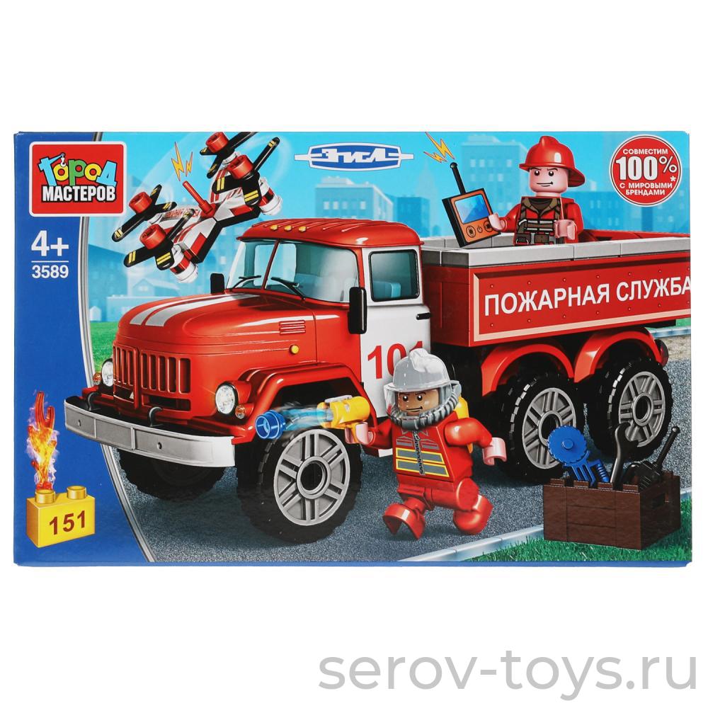 Конструктор Город мастеров 3589 ЗИЛ-130 бортовой с пожарниками 151дет