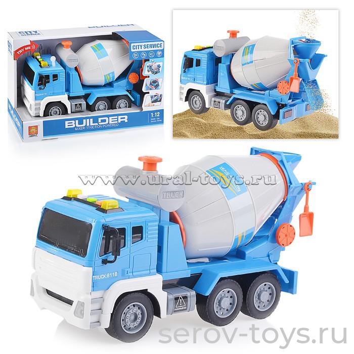Машина инерц 1:12 WY811B Спецтехника Бетономешалка свет звук Wenyi (УЦЕНКА 30% 15.07.2023 заедает цистерну)