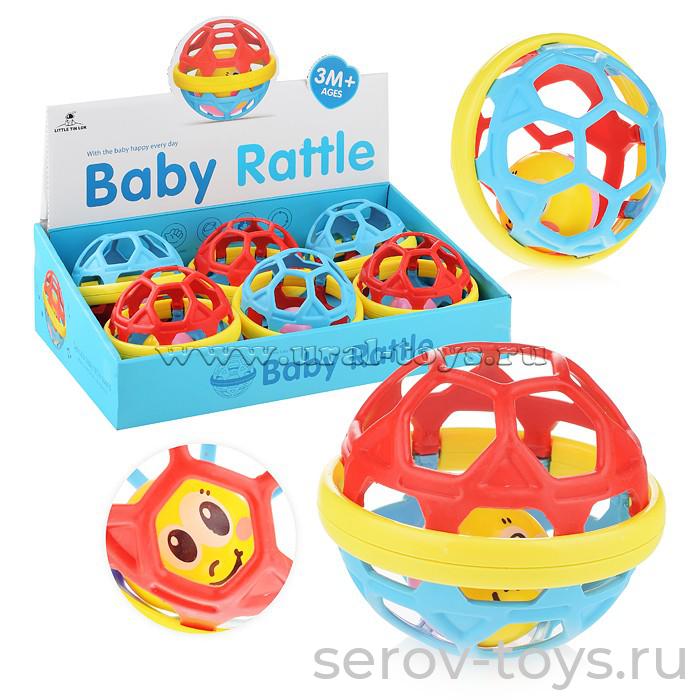 Погремушка 6313 Шар силиконовый с погремушкой 6шт в кор