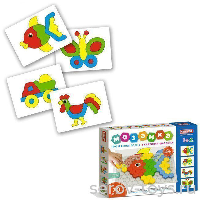 Мозаика 01078 40мм 70 шт прозрачное поле в кор Стеллар