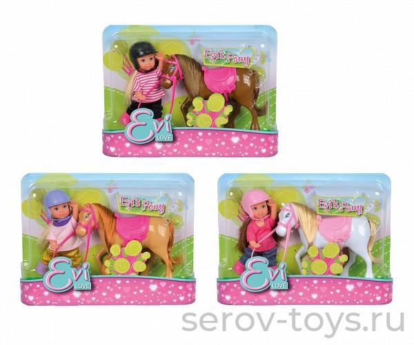 Кукла мини 5737464 Evi love с лошадкой 12см