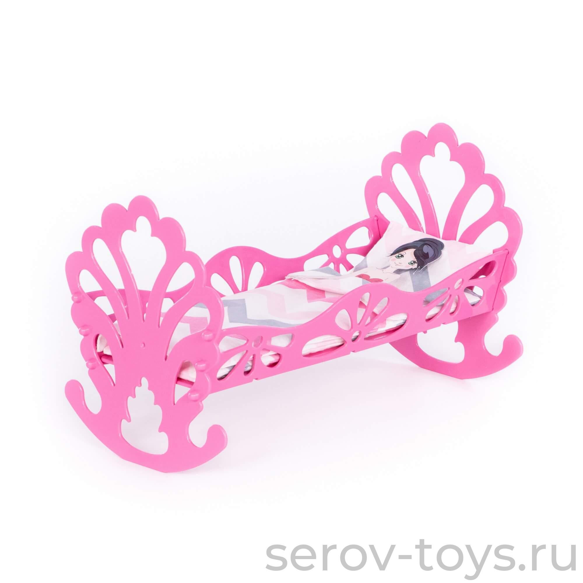 Кроватка-качалка с бумажной куклой и бельем 69801 в пак ПОЛЕСЬЕ