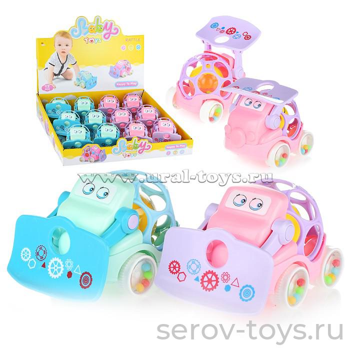 Машинка  2837 Трактор с силиконом и погремушкой в кор 12шт