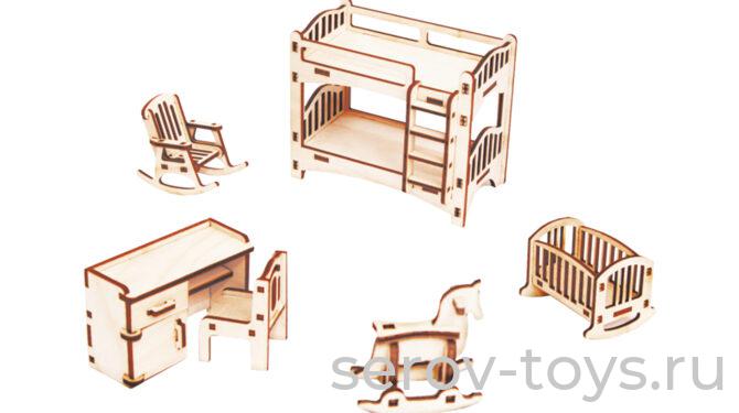 Конструктор дерев ДК-1-01 Мебель для кукол 10см Детская Pollika