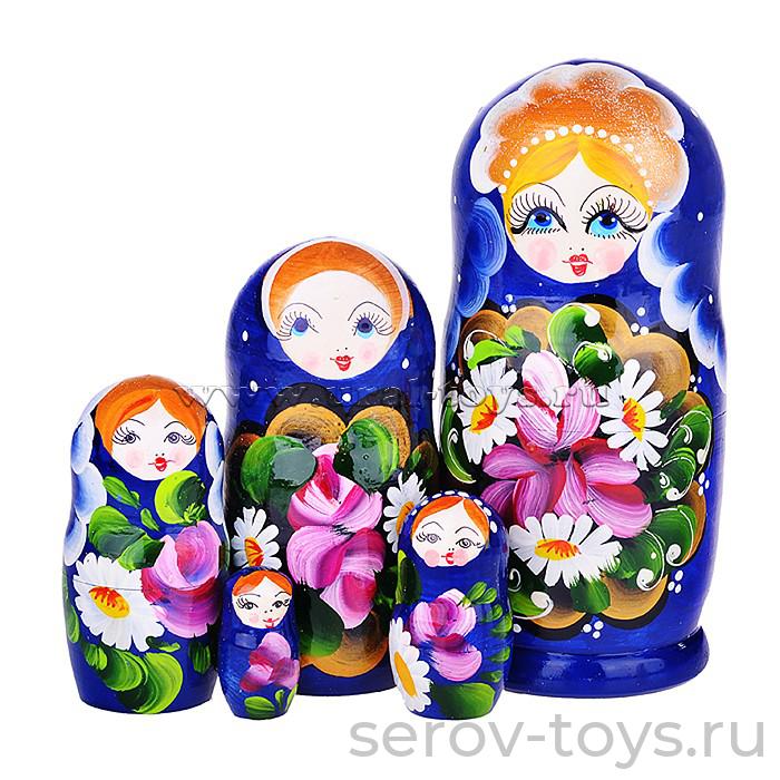Матрешка 5 в 1 расписная большая 17см дерево 1825 в пак