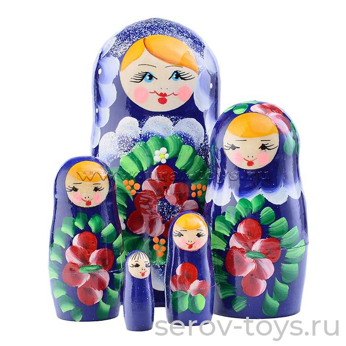 Матрешка 5 в 1 окрашенная 11см дерево в пак