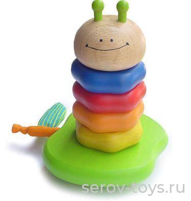 Пирамида-сортер по форме 22020m Гусеничка Дерево