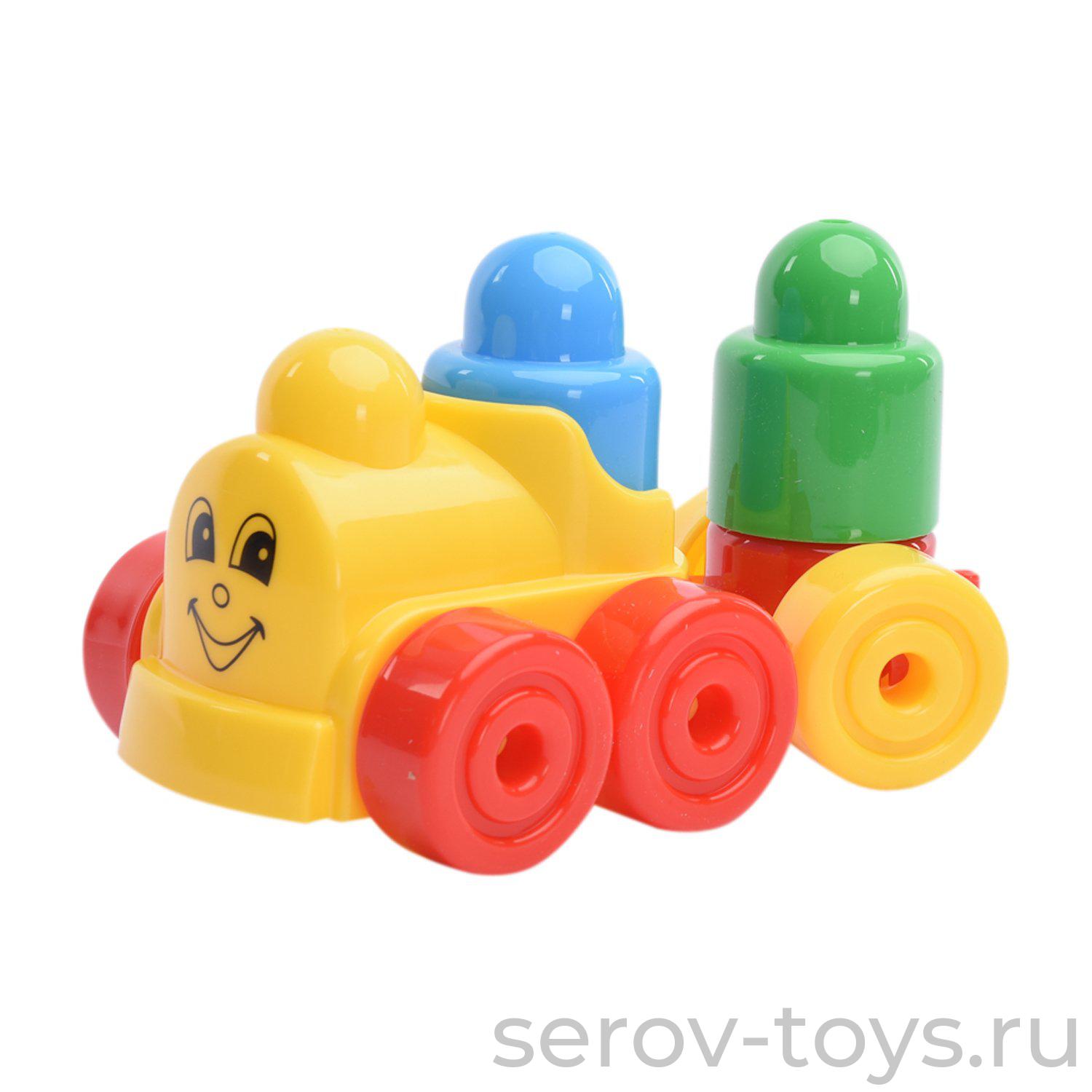 Конструктор Колобок 03015 10 дет Паровоз с погремушкой Стеллар