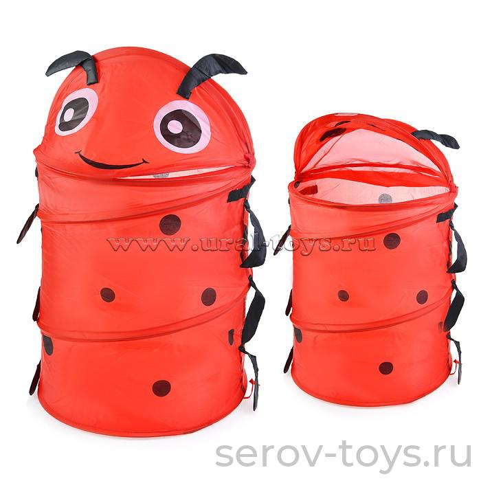 Корзина для игрушек U005624Y  Божья коровка 1004 в пак 35*35*43
