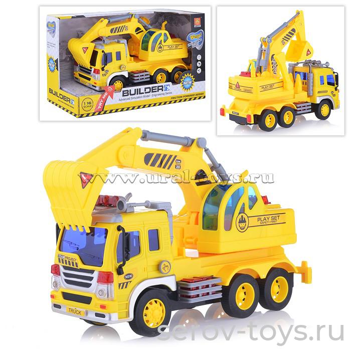 Машина инерц 1:16 WY303S Экскаватор свет звук Wenyi