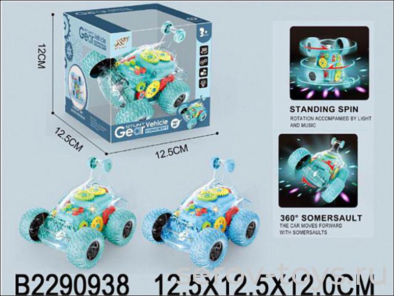 Машина-перевертыш 168-10D Прозрачная на бат в кор )Ст