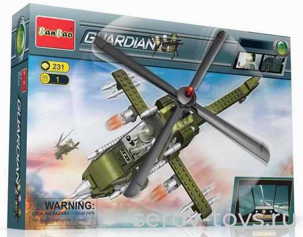 Конструктор БанБао 8238 Военный вертолет 231дет
