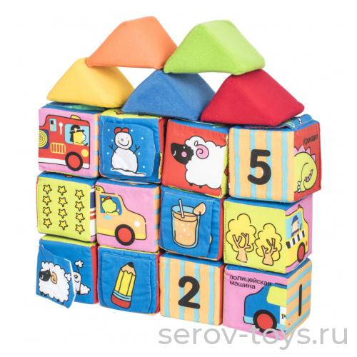 Мягкая игрушка Мяшечки с кубики Азбука с картинкам М100