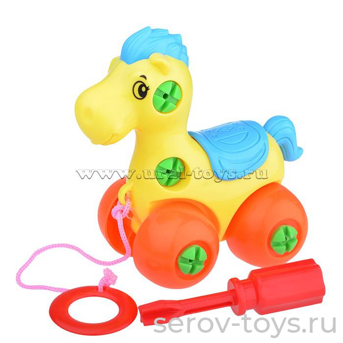 Конструктор 7461 Лошадка- каталка с отверткой  в пак.