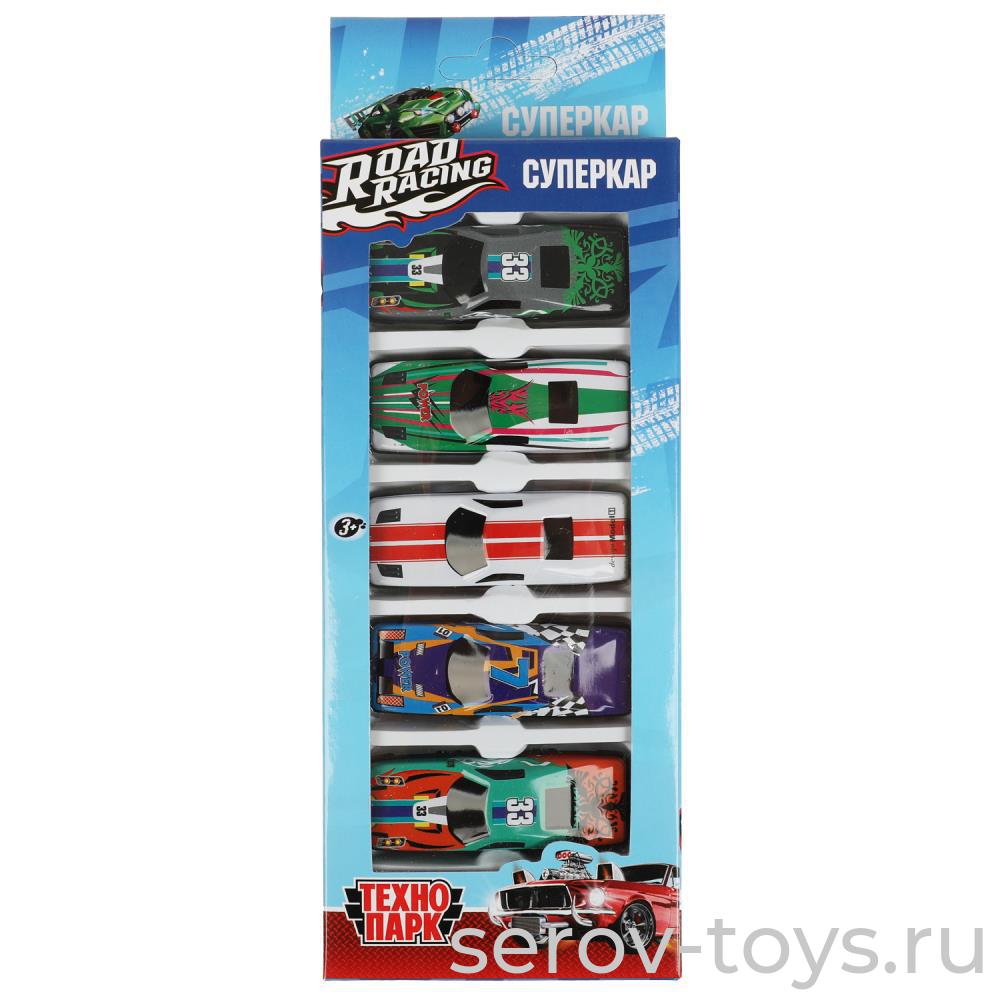 Модель Технопарк RR-SET-182-R Road racing Суперкар 7,5см 5шт в кор