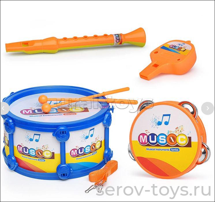 Набор музыкальных инструментов 9266B Музыкальный карнавал  4 предмета с дудкой в пак