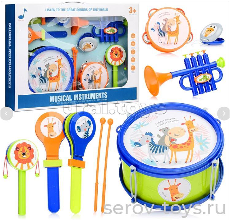 Набор музыкальных инструментов 3801E Сафари 7 предметов в коробке в кор