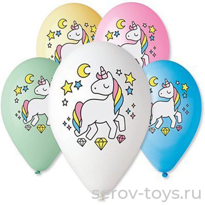 Шар 12 Единорог 5цв 25шт 1103-1643 30см