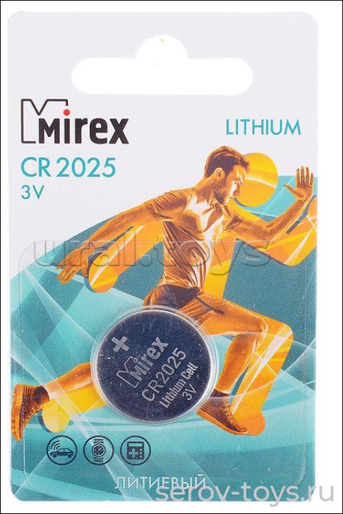 Элемент питания CR2025 Mirex  23702-CR2025-E1 на листе литиевые