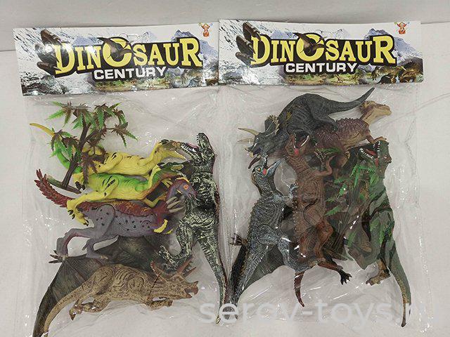 Набор динозавров 532 с подвижными суставами в пак (- 2 динозавра)