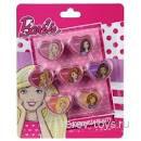 Barbie 9708151 Набор детской декоративной косметики для губ 7 блесков в баночках на листе