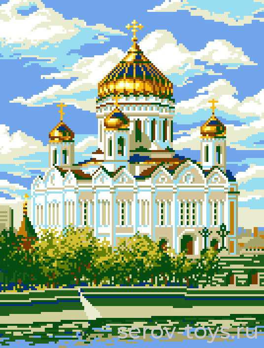 Набор ДТ Картина стразами Храм Христа Спасителя 35*45см АЖ- 1011