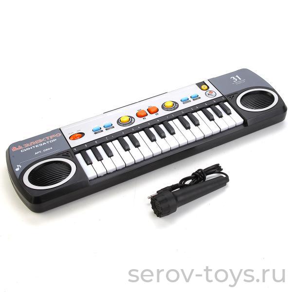 Синтезатор 0884 на бат 31 клавиша с микрофоном в кор.
