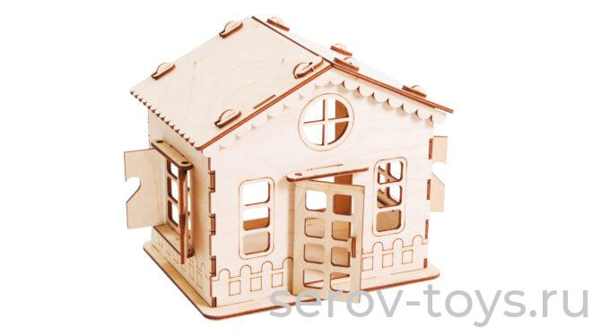 Конструктор дерев ДК-6 Летний домик без мебели 57 дет Для кукол 10см Pollika