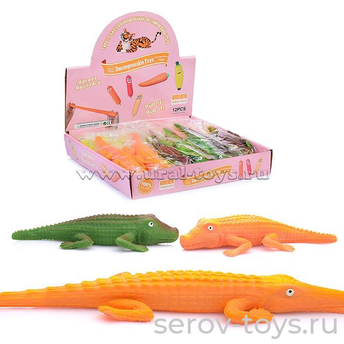 Антистресс-мялка 00-0029 Крокодил 12шт в кор
