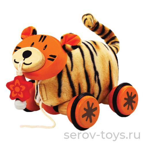 Каталка Тигренок деревянная 27270