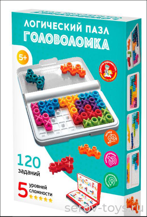 Игра головоломка Логический пазл 70054ДК Крестики-нолики Учись играя