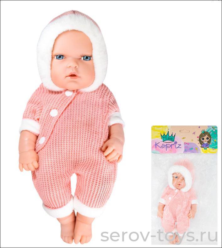 Пупс MK2312K-BA с ресничками в теплом комбинезоне 30см FCJ0983468 в пак Miss Kapriz