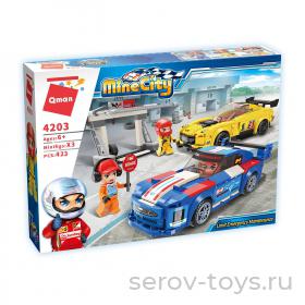 Конструктор Qman 4203 Гонки-ралли 423дет Аварийный пункт