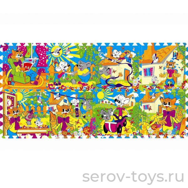 Коврик пазл FS-LEO-01 (8 дет) Леопольд в пак Играем вместе