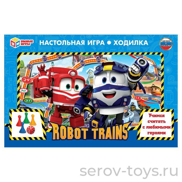 Настольная игра Robot Trains 266769 Ходилка в кор Умные игры
