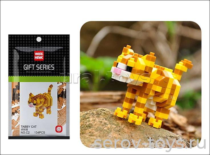 Конструктор 3D Полосатый кот C2 в пак 134дет