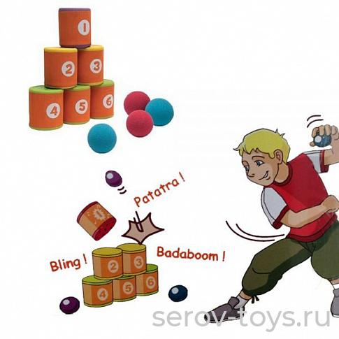 Игра 5056 на ловкость "Сбей банку" (с муз.эффект.) 64006