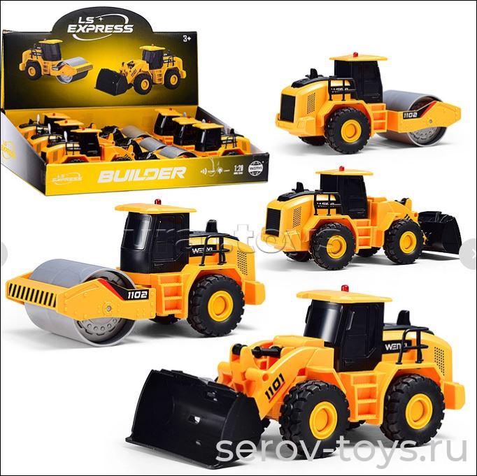 Машина инерц 1:32 WY1101-6 Строительная техника 6шт в кор свет звук Wenyi