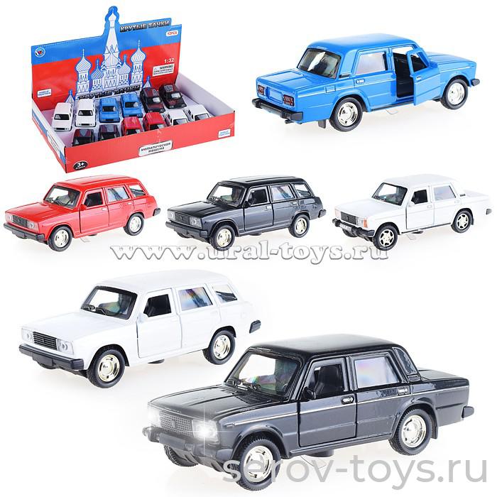 Модель 1:32 TCC187-188-12D Русская серия Жигули в ассорт в кор 12шт металл свет звук