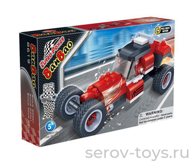 Конструктор БанБао 8619 Гоночная машина инерц 105 дет