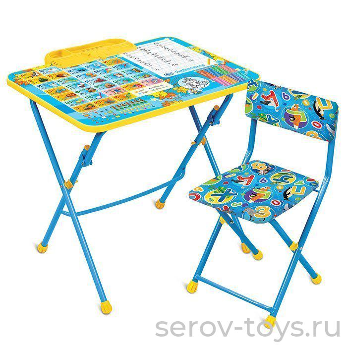 Набор мебели для детей КП1-11 Первоклашка Осень с прописями Голубой Ника 197-608