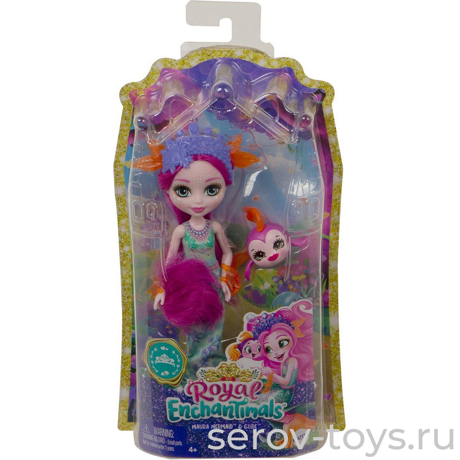 Enchantimals Кукла базовая со зверюшкой FNH22 Маура Русалка и Глайд GYJ02