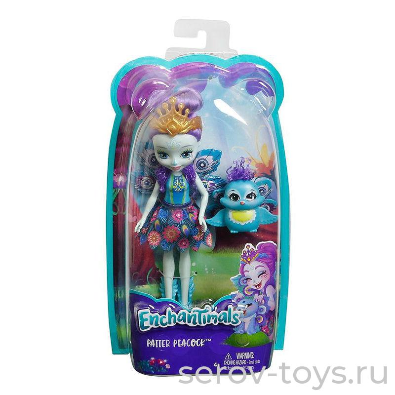 Enchantimals Кукла базовая со зверюшкой DVH87 Пэттер Павлина и павлин Флэп FXM74