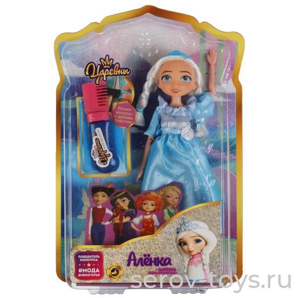 Кукла Аленка 5PR-ALYONKA29-FD1-B Мода Дивногорья Царевны глитерная расческа 29см на блистере Карапуз
