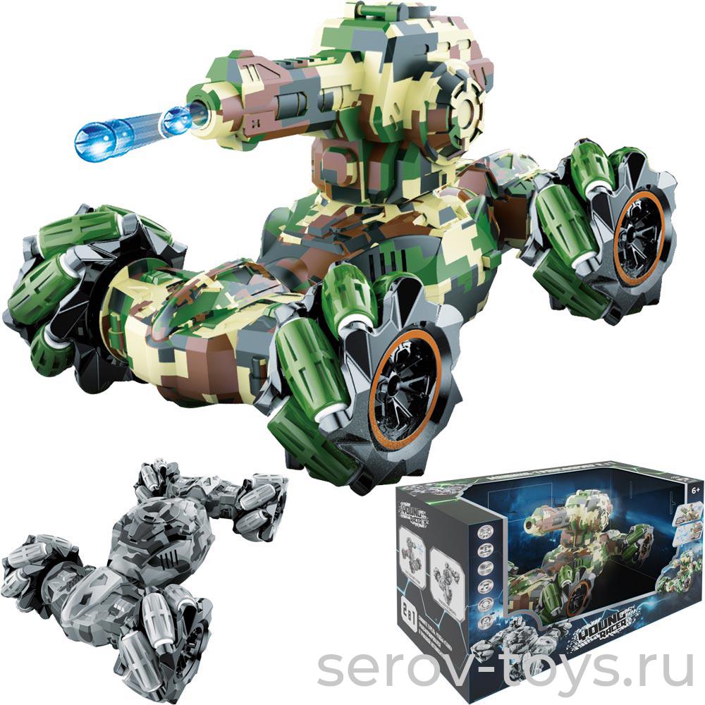 Машина р/у 666-19BYSDH Трансформер Пульт+упр от руки,едет боком,на акк в кор 0766882FCJ Young racer