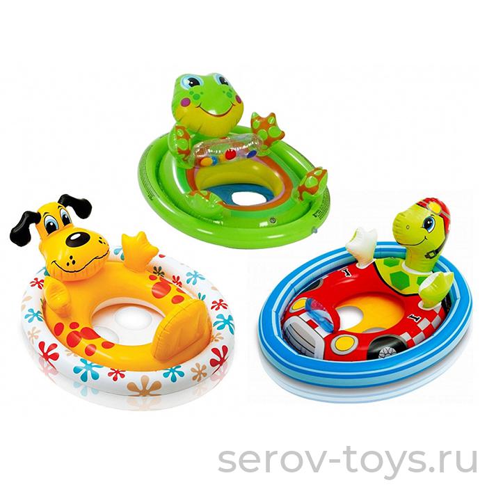 Круг надув. 59570 Животные с сиденьем 77х58см 3-5лет в пак