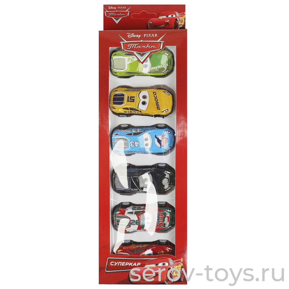 Модель Технопарк RR-SET-0203-R Тачки Суперкар 7,5см 6шт в кор
