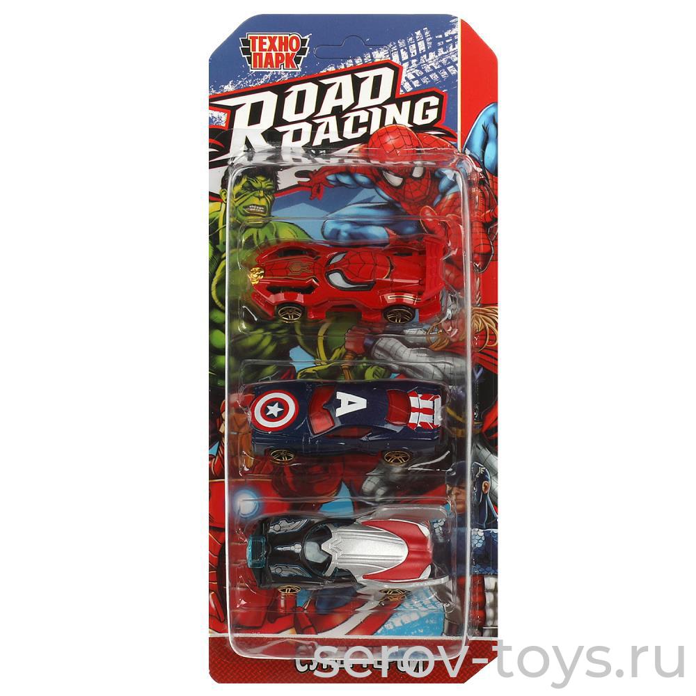 Машина Технопарк RR-SET-I0121-R Road Racing Набор супергерои 7,5 см 3шт в кор
