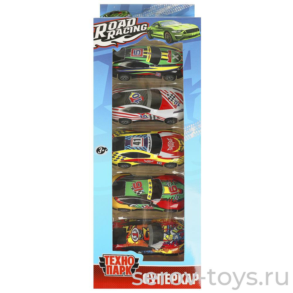 Модель Технопарк RR-SET-015-R Road racing Суперкар инерц,5см 5шт в кор